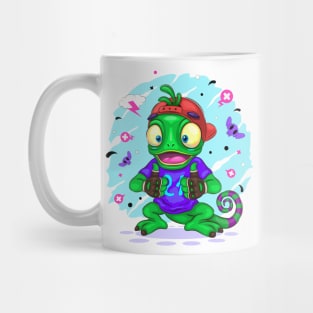 Chameleon Cartoon Character Mug